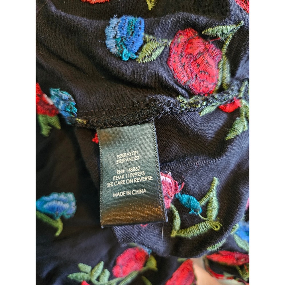 Torrid Black Floral Embroidered Babydoll Mini Dress Plus Size 3 (3x) - Picture 5 of 7